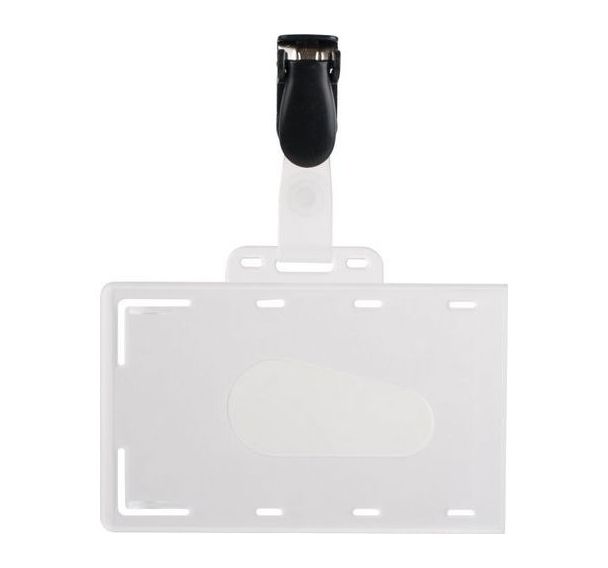 Lot de 50 badges avec clip en PVC dur - Pavo