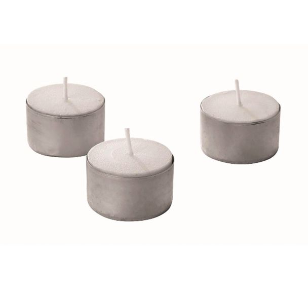 Lot de 50 bougies chauffe-plat 8 heures blanc
