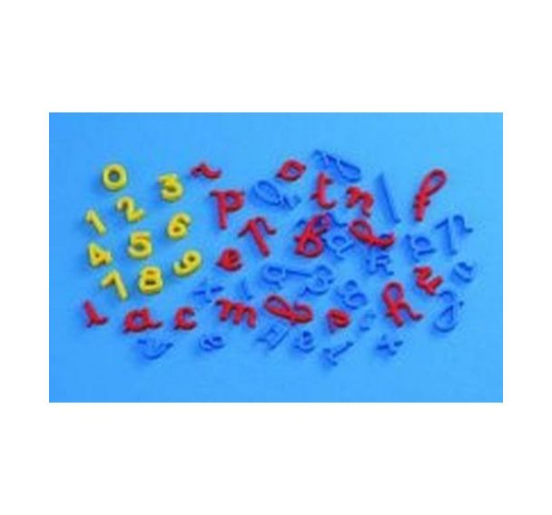 Lot de 50 lettres cursives, chiffres et signes magnétiques