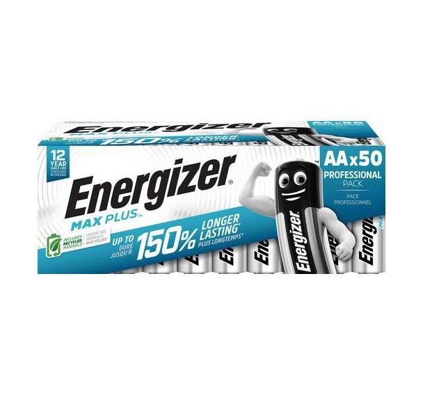 Lot de 50 piles alcalines Energizer MAX Plus AA / LR6