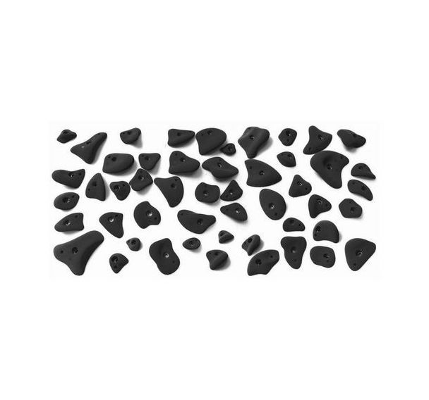 Lot de 50 prises d'escalade Noir Pack initiation Volx