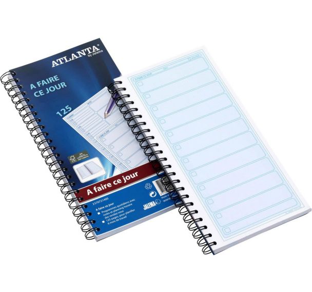 Lot de 5 A faire ce jour: 297x140mm: texte FR: 125 pages