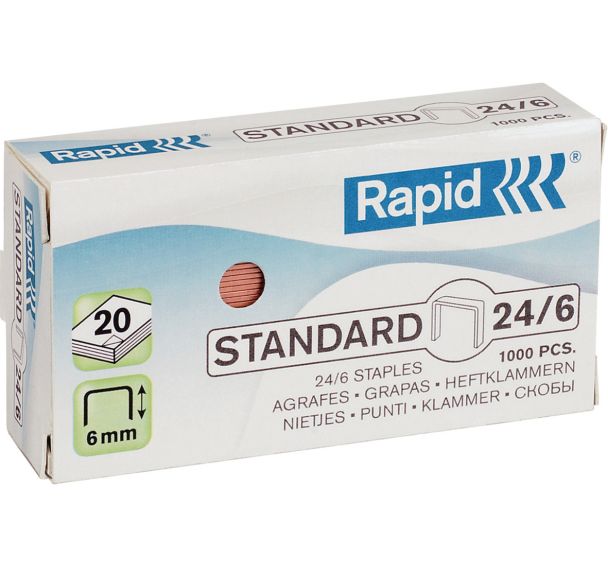 Lot de 5 Agrafe Standard 26/6.  de 3x5000