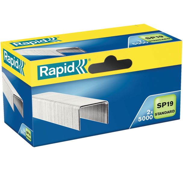 Lot de 5 Agrafe Standard SP19. Boîte de 2x5000
