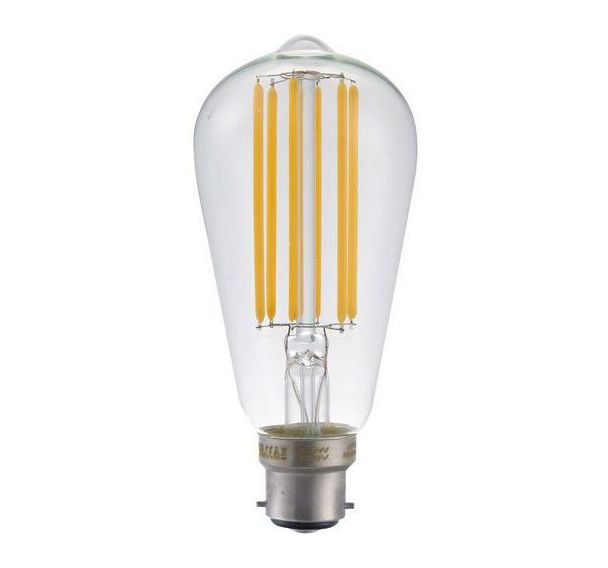 Lot de 5 Ampoule filament LED ba22d ST58 550 lm 6.5W coloris clair