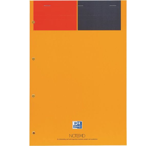 Lot de 5 Bloc agrafé + perforé A4+ 160 pages 80g jaune ligné 6mm