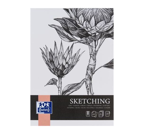 Lot de 5 Bloc dessin Sketching Oxford Art endossé A4 50p 120g