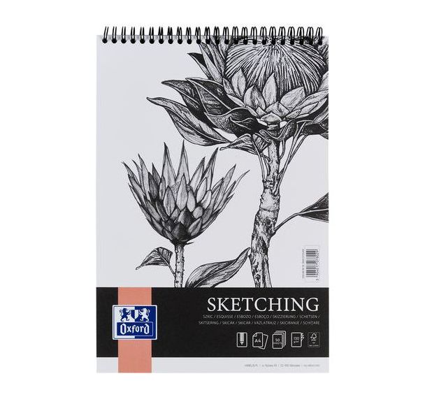 Lot de 5 Bloc dessin Sketching Oxford Art integral A4 50p 130g