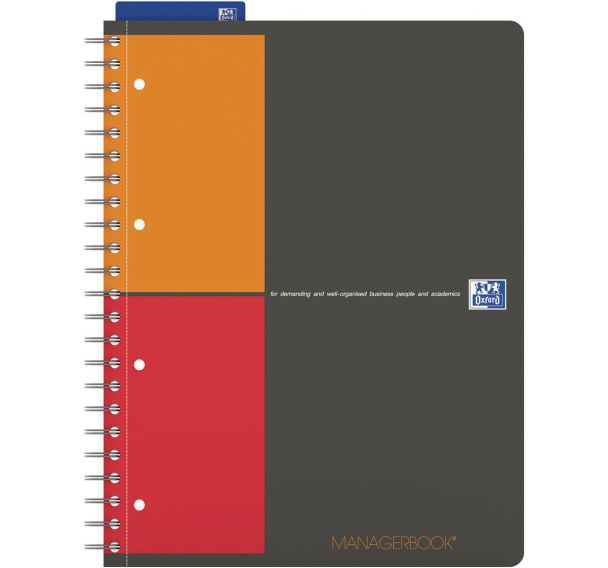 Lot de 5 Cahier managerbook spirale 233x298 160p 80g projet