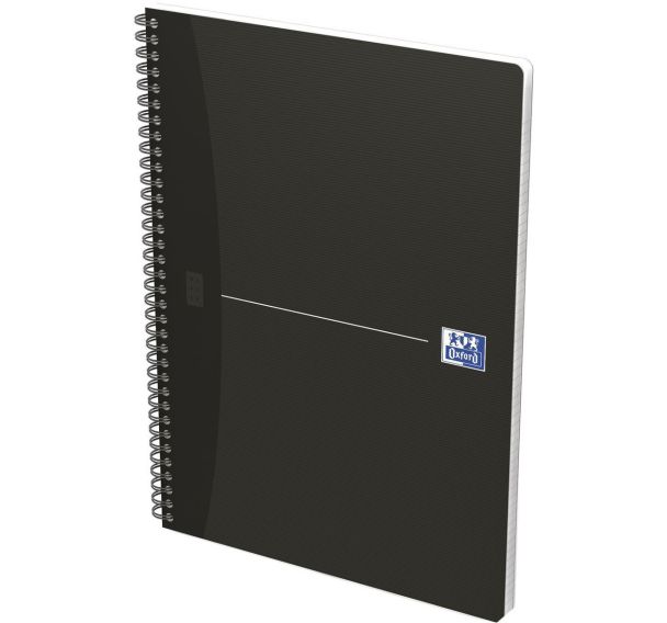 Lot de 5 Cahier office spirale 210x297 180p 90g quadrillé 5/5 noir