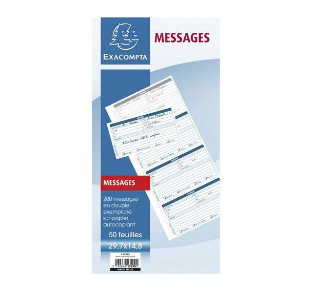 Lot de 5 Carnet broché - Messages téléphones - feuilles dupli autocopiantes
