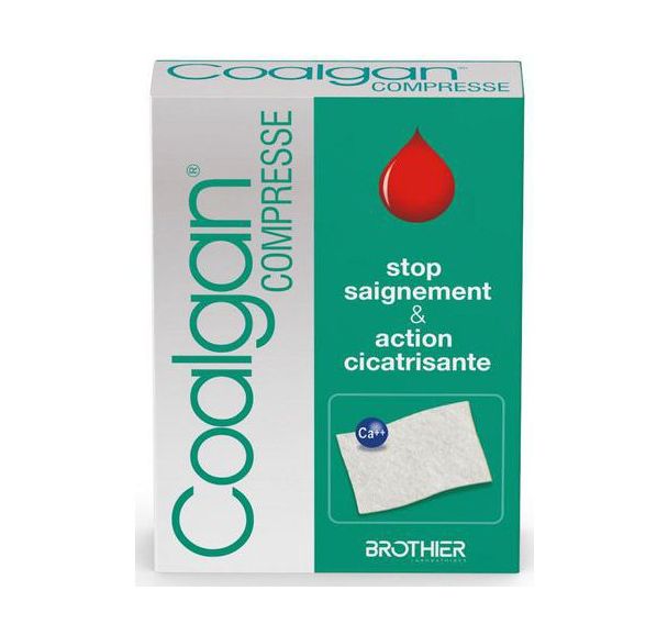 Lot de 5 Compresses hémostatique stériles - Coalgan