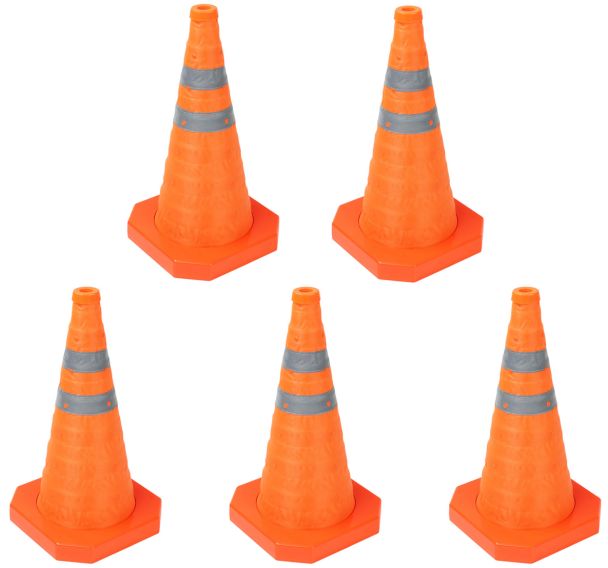 Lot de 5 Cône de balisage nylon rétractable 45cm - Lot de 5
