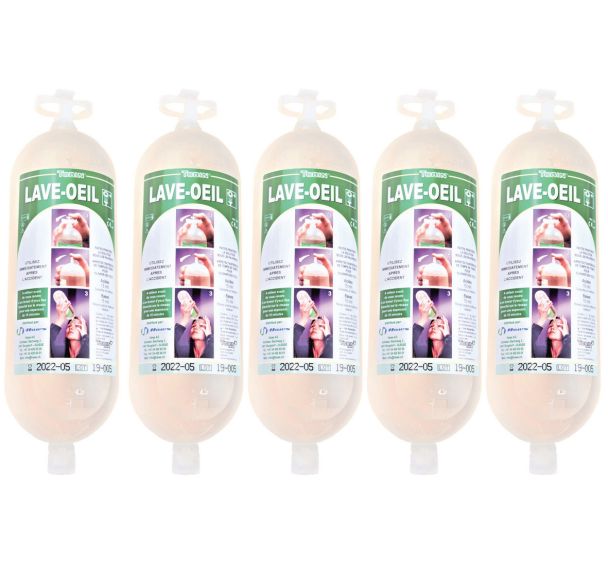 Lot de 5 Flacons rechanges solution saline - 1L