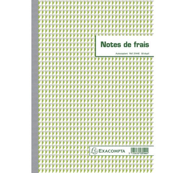 Lot de 5 Manifold Note de frais 29,7x21cm 50 feuillets dupli autocopiants