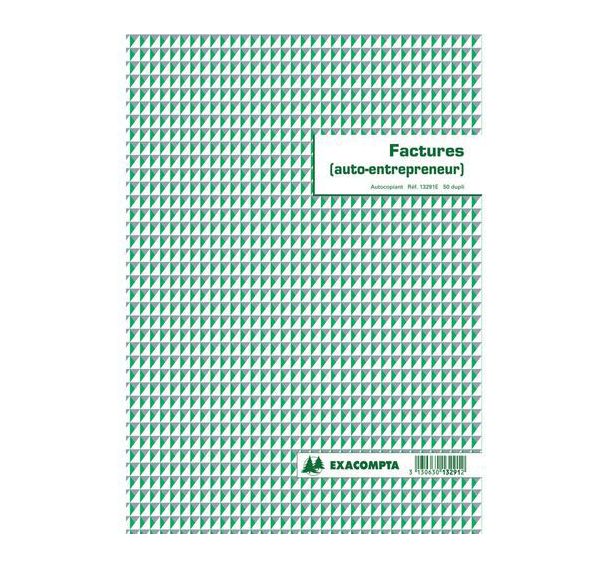 Lot de 5 Manifold factures micro-entrepreneur 29,7x21cm 50 feuillets