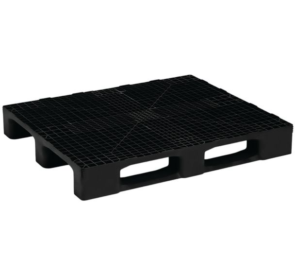 Lot de 5 Palette noire lourde et recyclée - 1000x1200x160 mm