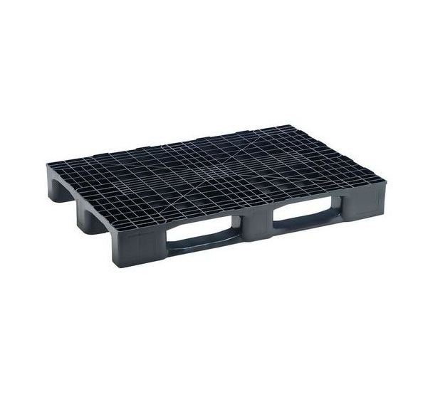 Lot de 5 Palette plastique PE recyclé 800x1200 - monobloc 3 semelles