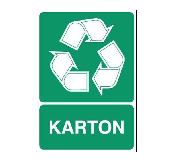 Lot de 5 Panneau de signalisation pour tri sélectif - Carton - Adhésif