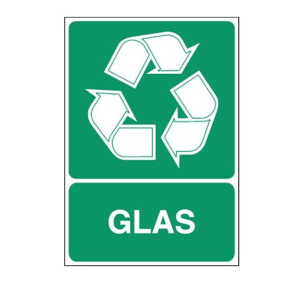 Lot de 5 Panneau de signalisation pour tri sélectif - Verre