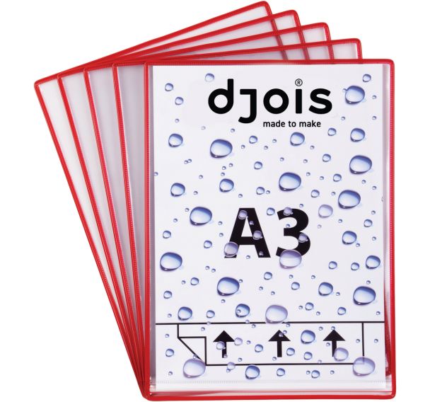 Lot de 5 Poche Drypocket anti-humidité - sans pivot - A3 - rouge