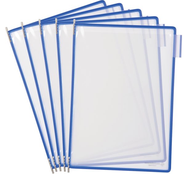 Lot de 5 Poche à pivots - A4 - portrait - bleu