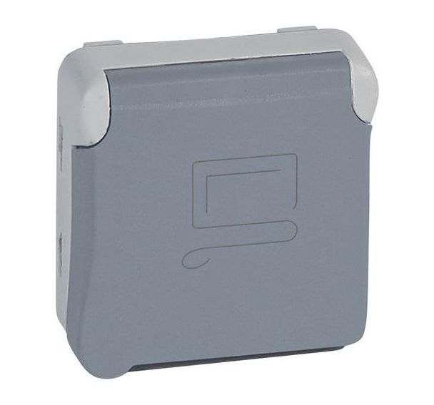 Lot de 5 Prise courant 2P+T/ détrompage composable IP55 16A 250V-gris