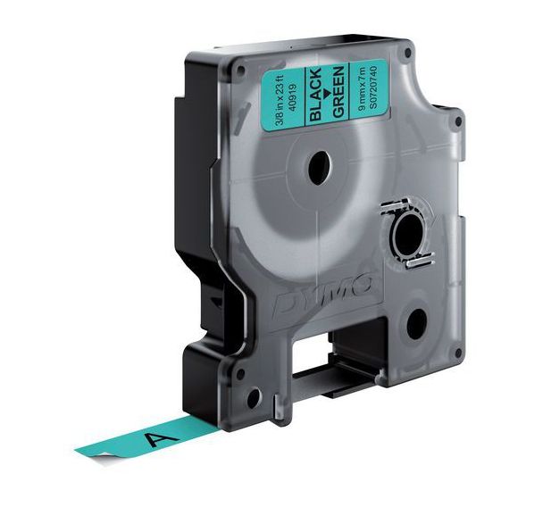 Lot de 5 RUBAN D1 9MMX7M-ruban noir/vert