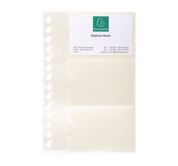 Lot de 5 Recharge 10 pochettes pour porte cartes 19x12,5cm Cristal