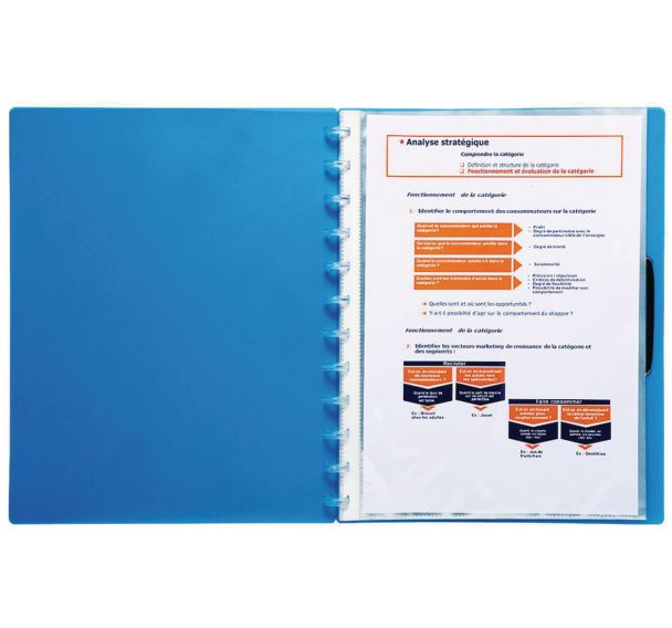 Lot de 5 Recharge de 20 pochettes pour protège-documents A4 Cristal