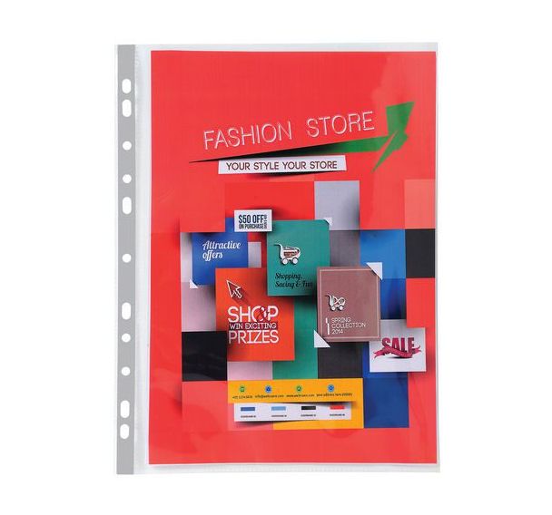 Lot de 5 Sachet 10 pochettes perforées premium PP 140micron a4+