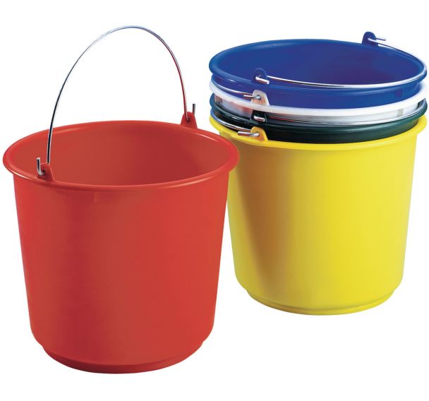Lot de 5 Seaux de ménage 12 L Assortis