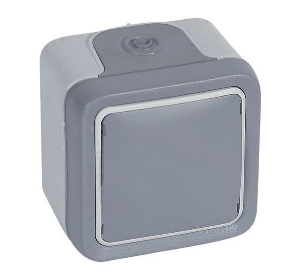 Lot de 5 Sortie de câbles avec serre-câbles Plexo saillie gris