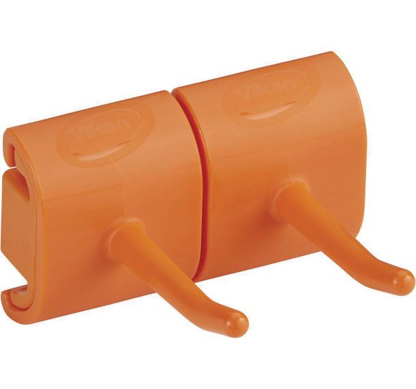 Lot de 5 Support mural hygiénique - Double crochet - 8,3cm - Orange