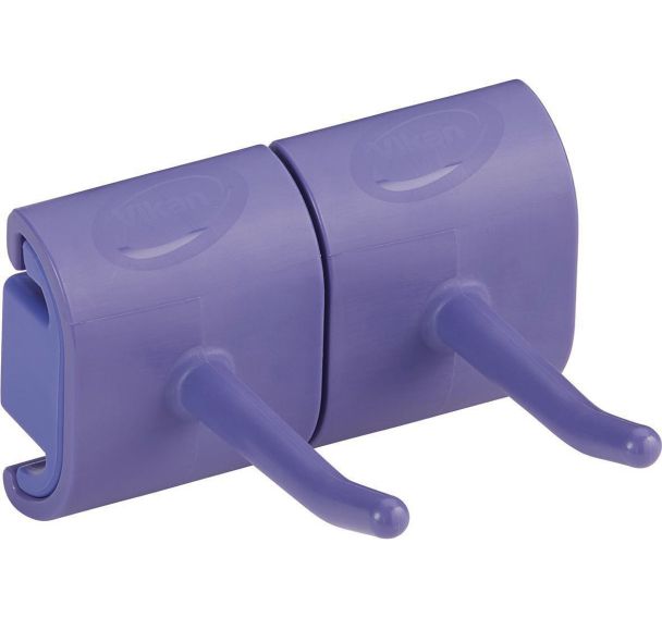 Lot de 5 Support mural hygiénique - Double crochet - 8,3cm - Violet