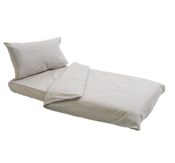 Lot de 5 housse de couette coton uni 80 x 120 cm - coloris gris perle