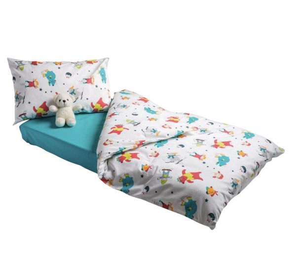 Lot de 5 housses de couette coton imprimé Ours 80 x 120 cm