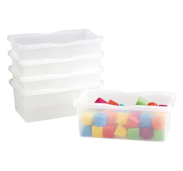 Lot de 5 petits bacs transparents incolores