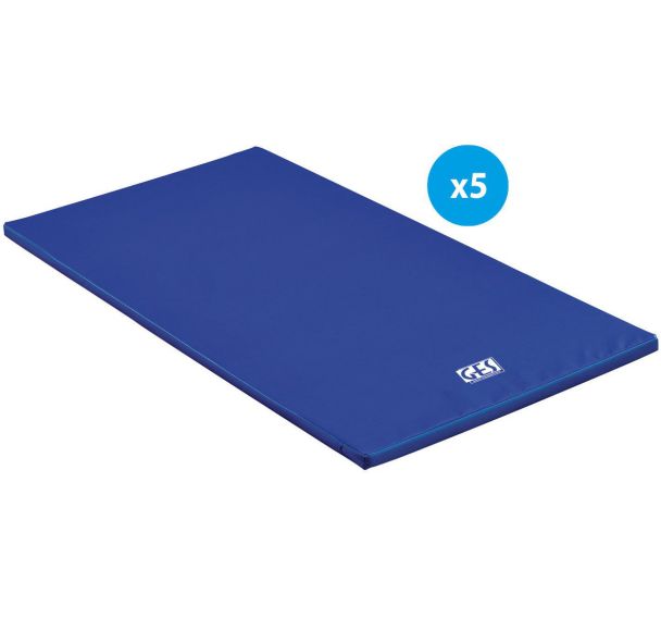 Lot de 5 tapis unis gym GES Essentials - 200 x 100 x 4 cm