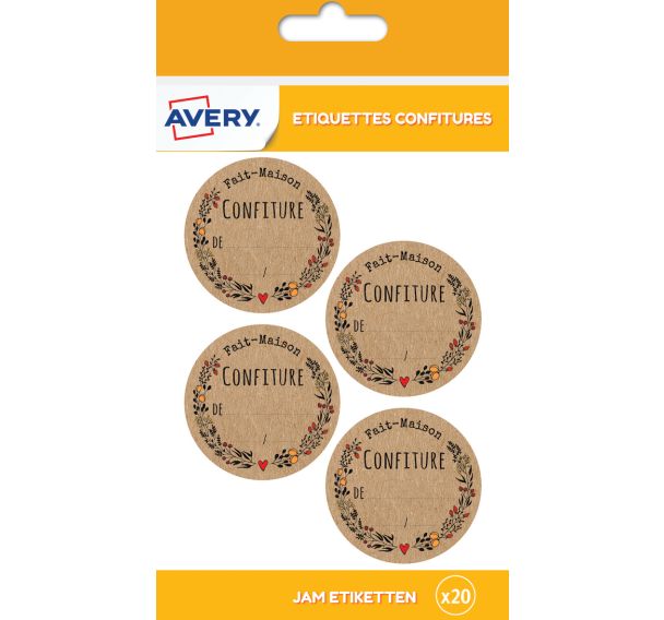 Lot de 600 Étiquette confiture fait maison - Ø47,5 mm