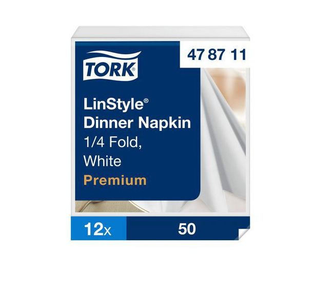Lot de 600 Serviettes Dinner Blanc -Tork Premium LinStyle®