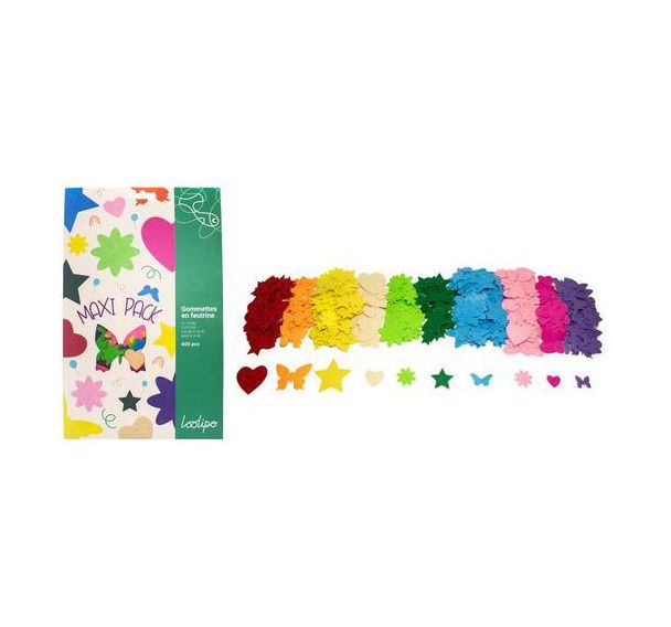 Lot de 600 gommettes feutrine thème printemps