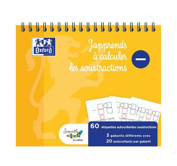 Lot de 60 stickers gabarit soustraction 15x12,5 cm