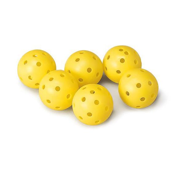 Lot de 6 Balles Perforées jaune Initiation Golf