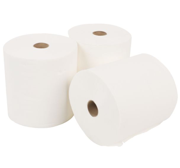 Lot de 6 Bobine d'essuie-mains Autocut - Pure ouate blanche - Manutan