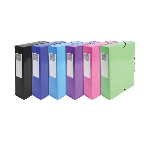 Lot de 6 Boite de class. Dos 80mm 600 grammes Iderama A4 col. assort.