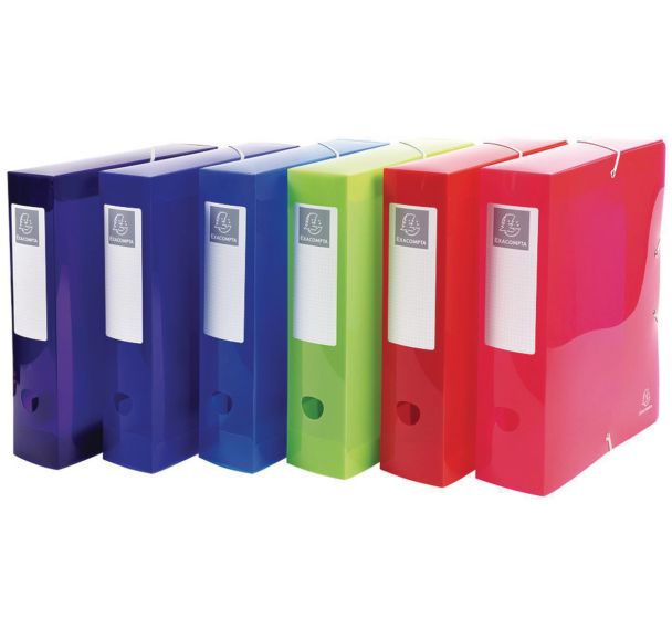 Lot de 6 Boite de classement en polyproppylène dos 80mm Iderama - A4