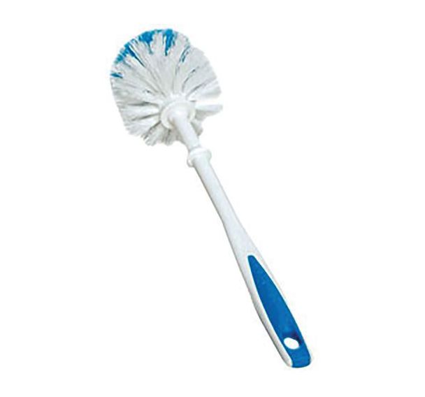 Lot de 6 Brosse WC en boule bleu et blanc polypropylène ondulée