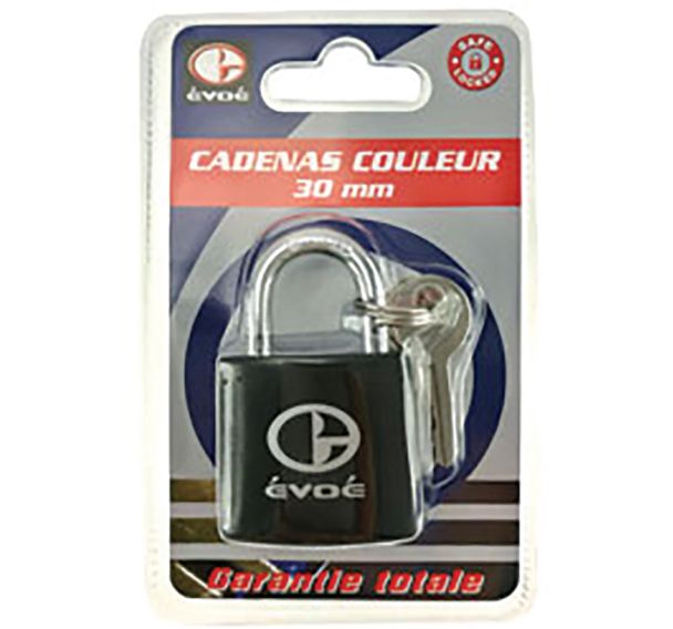 Lot de 6 Cadenas avec clé à cliquet de 30 mm et de couleur noire