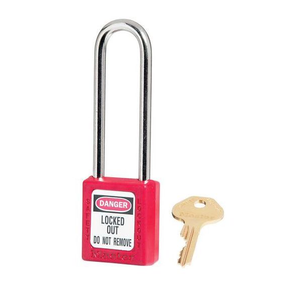 Lot de 6 Cadenas de consignation - Anse acier haute - Rouge
